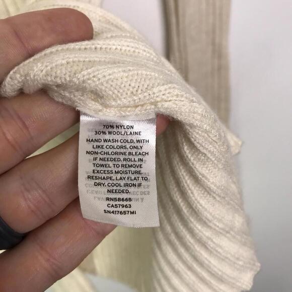 Something Navy Sweater Womens S Cardigan Ribbed V Neck Button Up Neutral Capsule - Picture 5 of 7